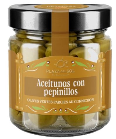 Olives vertes farcies au cornichon