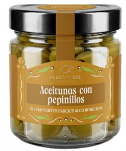 Olives vertes farcies au cornichon