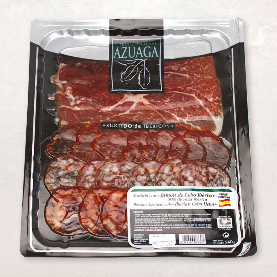 Assortiment ibérique tranché avec jambon